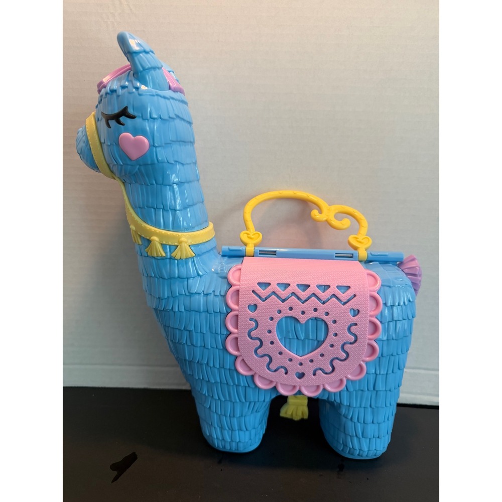 Polly Pocket Pajama Party Llama Party Compact Blue Pinata Playset GKL60